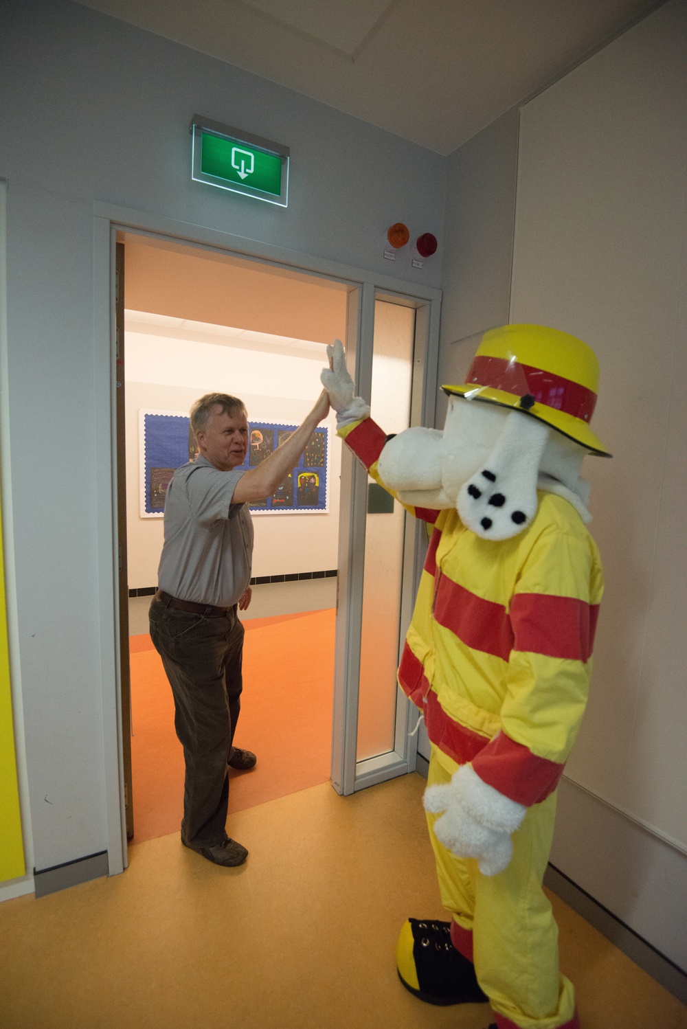 Fire Prevention Week Sparky and Fire Department visit Elementary School