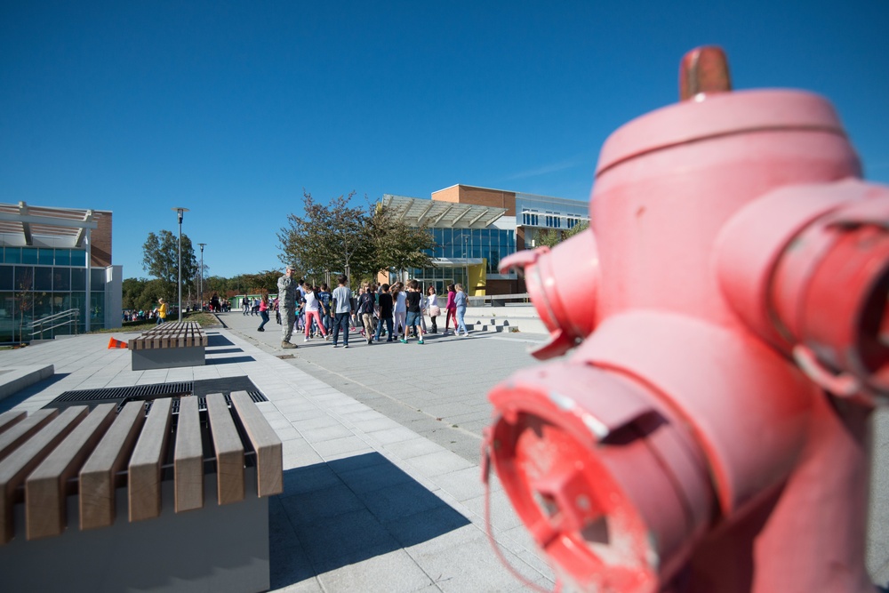 Fire Prevention Week Sparky and Fire Department visit Elementary School