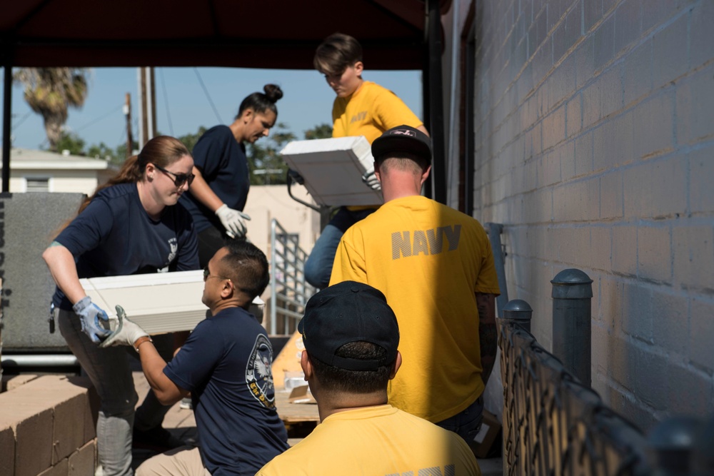 Sailors volunteer at Habitat for Humanity
