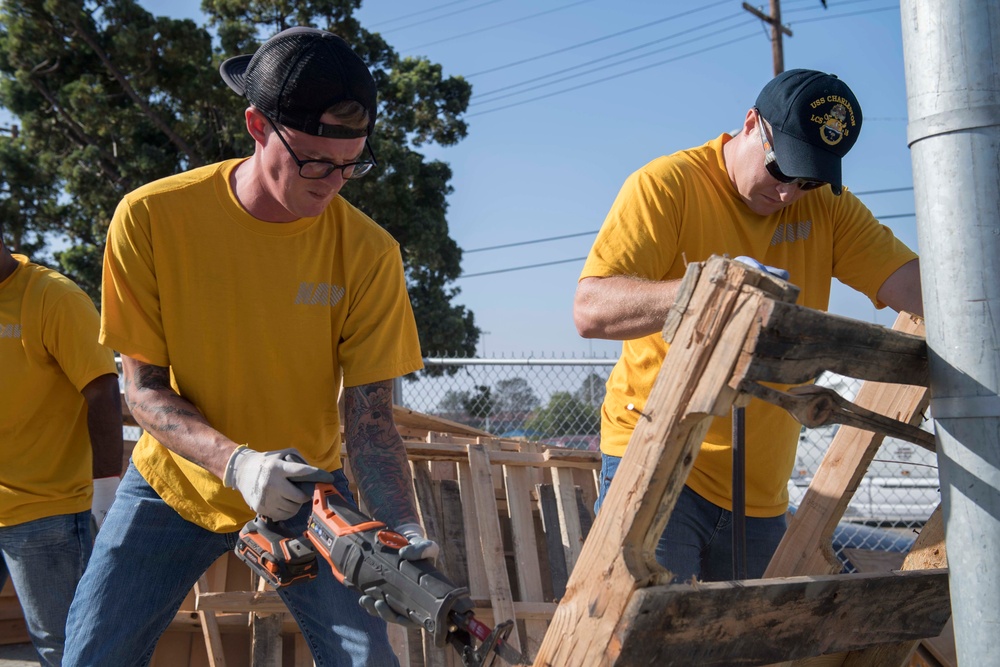 Sailors volunteer at Habitat for Humanity