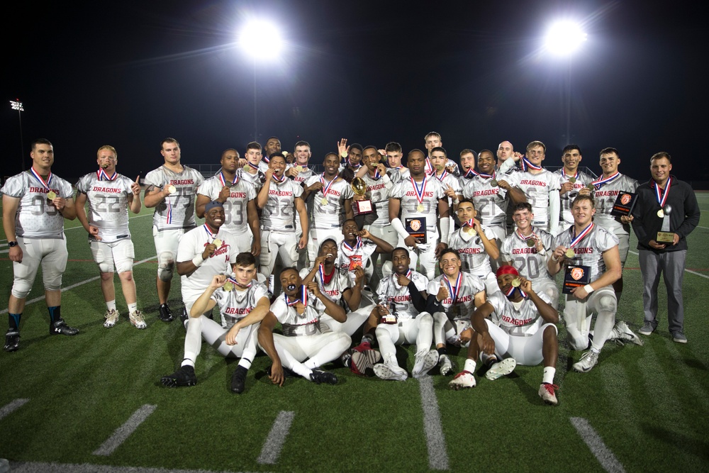 Marines and Sailors square off in the Camp Pendleton Football League Championship