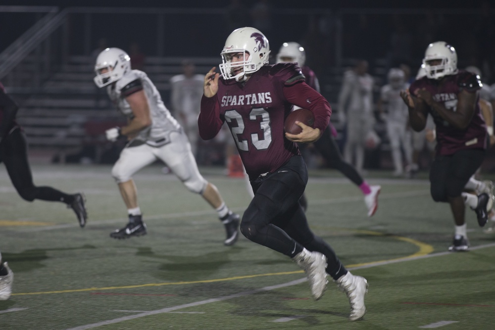 Marines and Sailors square off in the Camp Pendleton Football League Championship