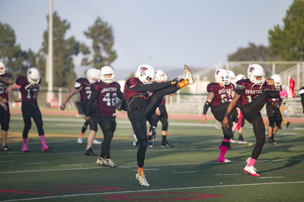 Marines and Sailors square off in the Camp Pendleton Football League Championship