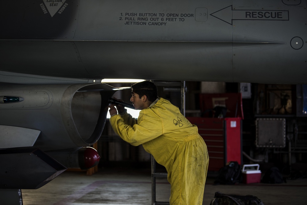 Tactical aircraft maintainers ensure F-16 safety