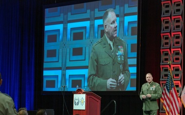 Lt. Gen. John Broadmeadow takes questions from the audience at Fall Meeting 2018 DoD Keynote