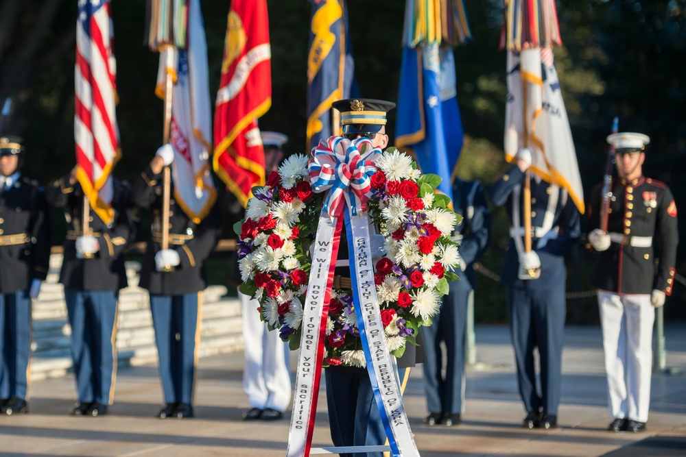 Chairman of the Republic of Korea Joint Chiefs of Staff Gen. Park Hanki Participates in an Armed Forces Full Honors Wreath-Laying Ceremony at the Tomb of the Unknown Soldier