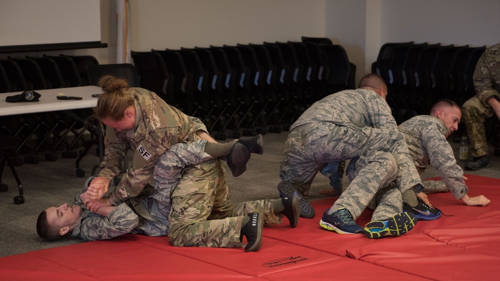 102n Security Forces Squadron Airmen participate in Combatives Training