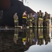 99th CES, local fire department battle simulated aircraft fire