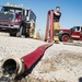 99th CES, local fire department battle simulated aircraft fire