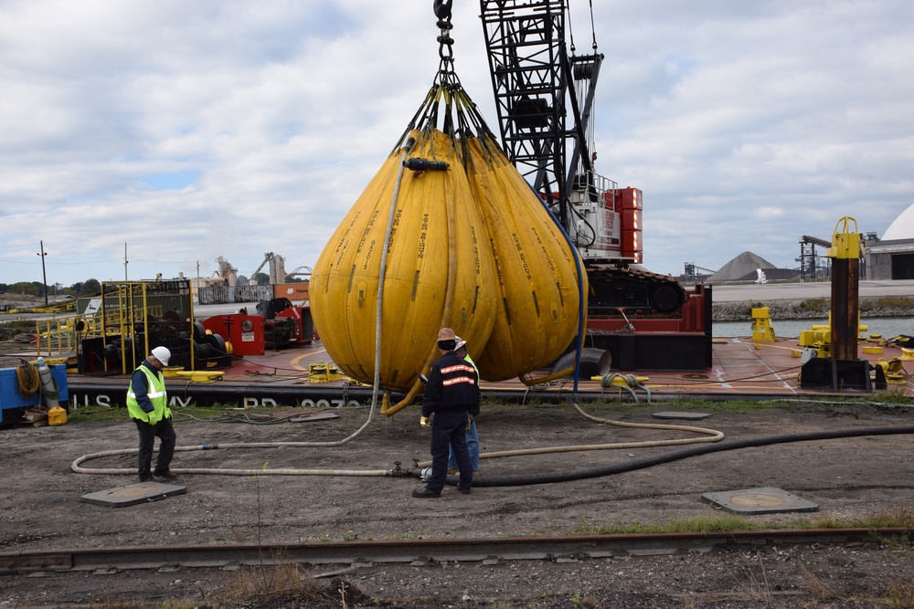 Buffalo District's Temporary Crane Barge Completes Load Test in Ashtabula Harbor