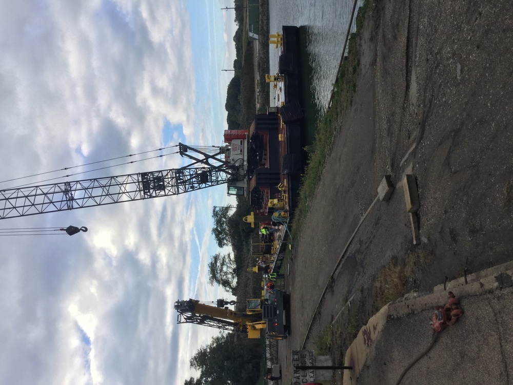 Buffalo District's Temporary Crane Barge Completes Load Test in Ashtabula Harbor