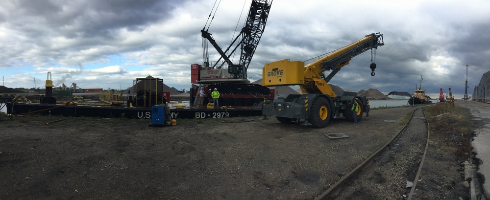 Buffalo District's Temporary Crane Barge Completes Load Test in Ashtabula Harbor