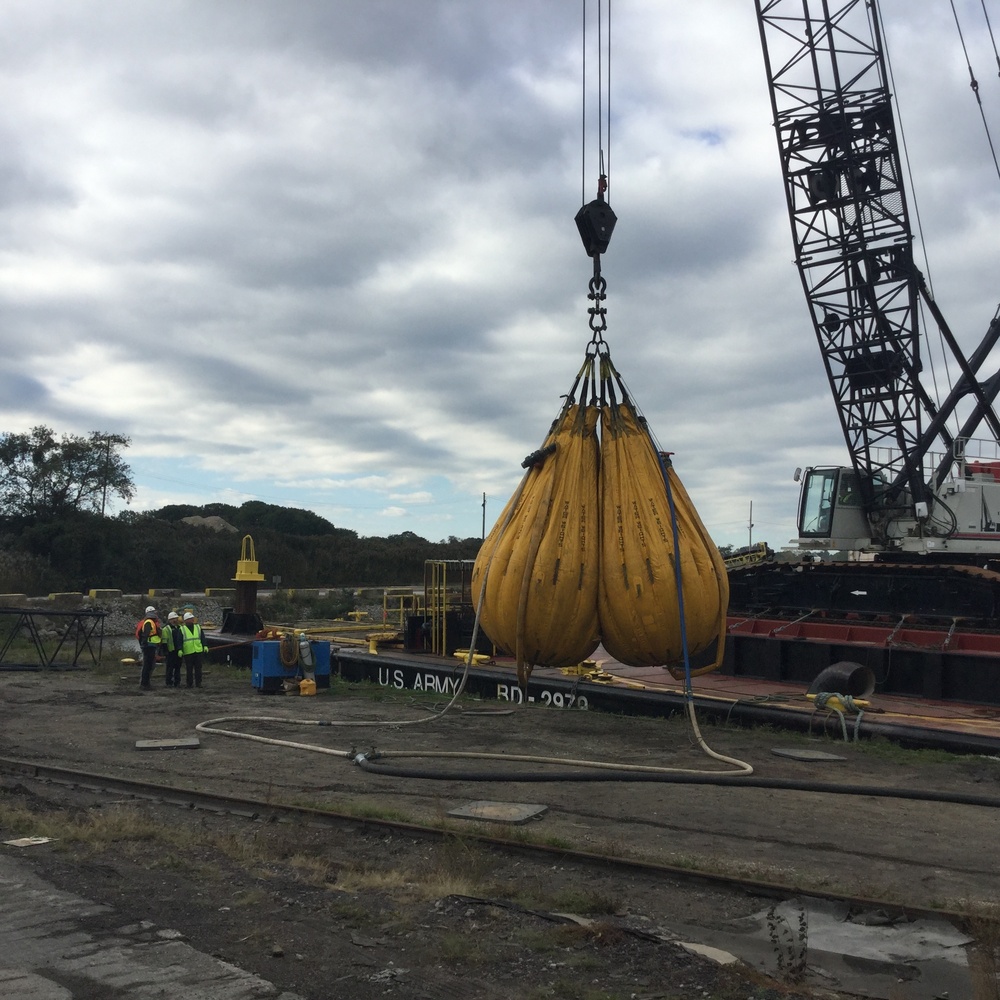 Buffalo District's Temporary Crane Barge Completes Load Test in Ashtabula Harbor