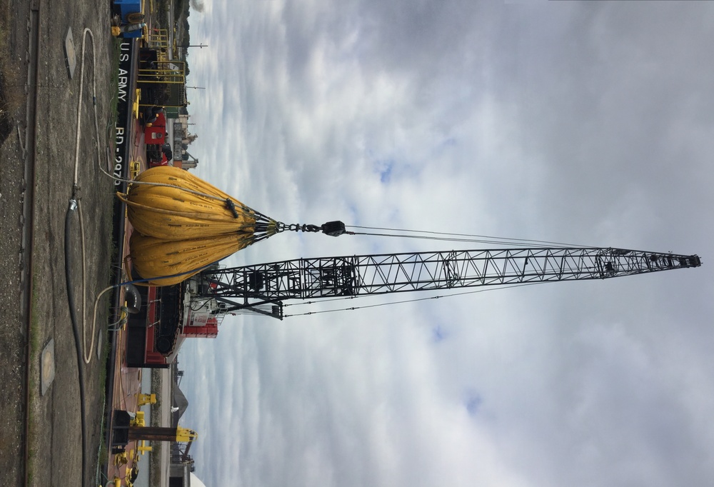 Buffalo District's Temporary Crane Barge Completes Load Test in Ashtabula Harbor