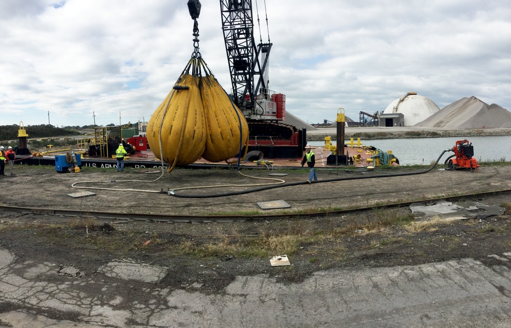 Buffalo District's Temporary Crane Barge Completes Load Test in Ashtabula Harbor