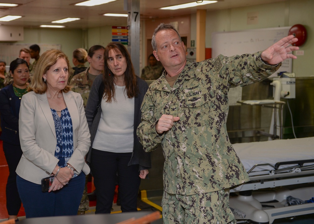 Ambassador Liliana Ayalde Tours the USNS Comfort