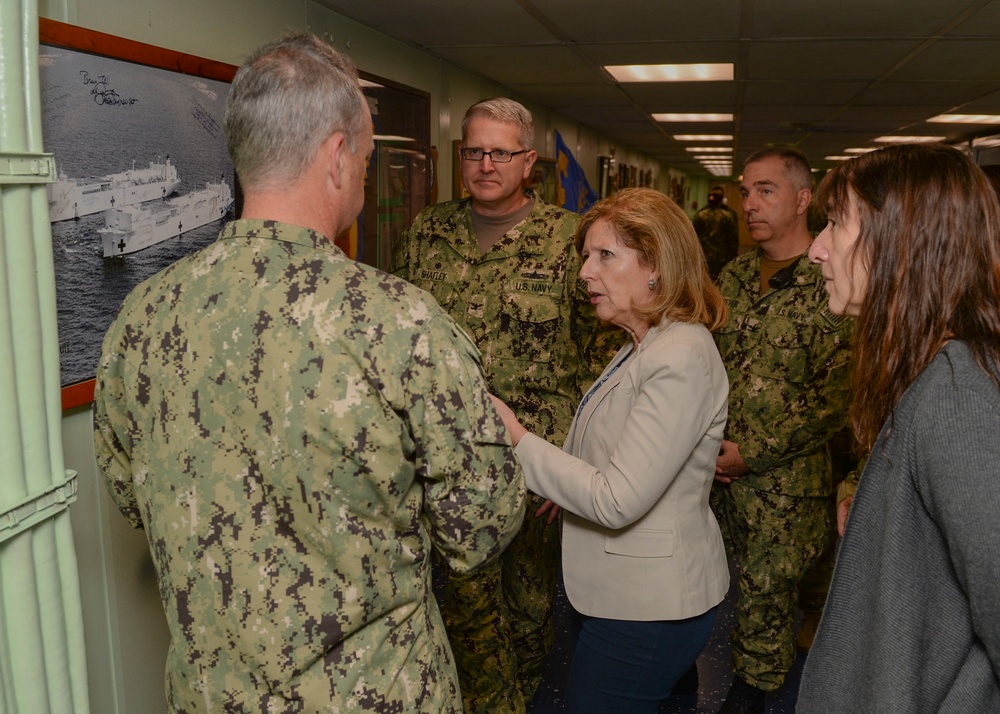 Ambassador Liliana Ayalde Tours the USNS Comfort