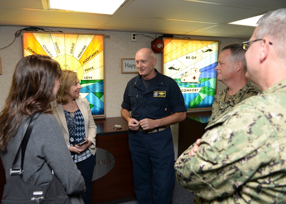 Ambassador Liliana Ayalde Tours the USNS Comfort