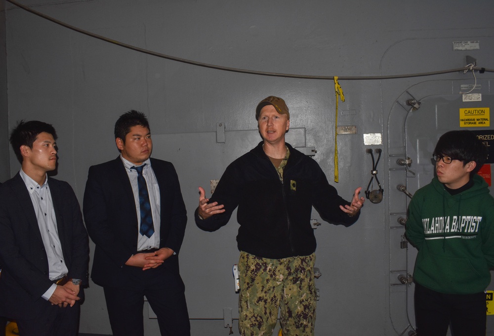 Fukuoka University Students visit USS Germantown