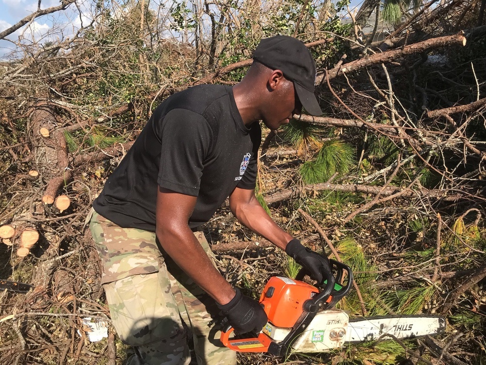 EGLIN AIR FORCE BASE, Fla. – Soldiers from the 7th Special Forces Group (Airborne) answered the call to action by directly assisting in disaster relief efforts, after the Oct. 12 landfall of Hurricane Michael.