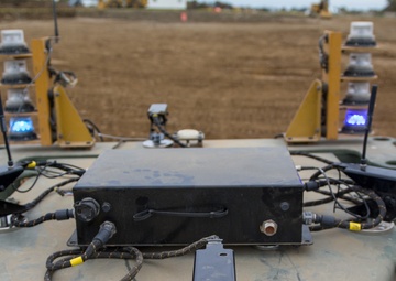 U.S. Army Reserve engineers experiment with a remote controlled bull-dozer