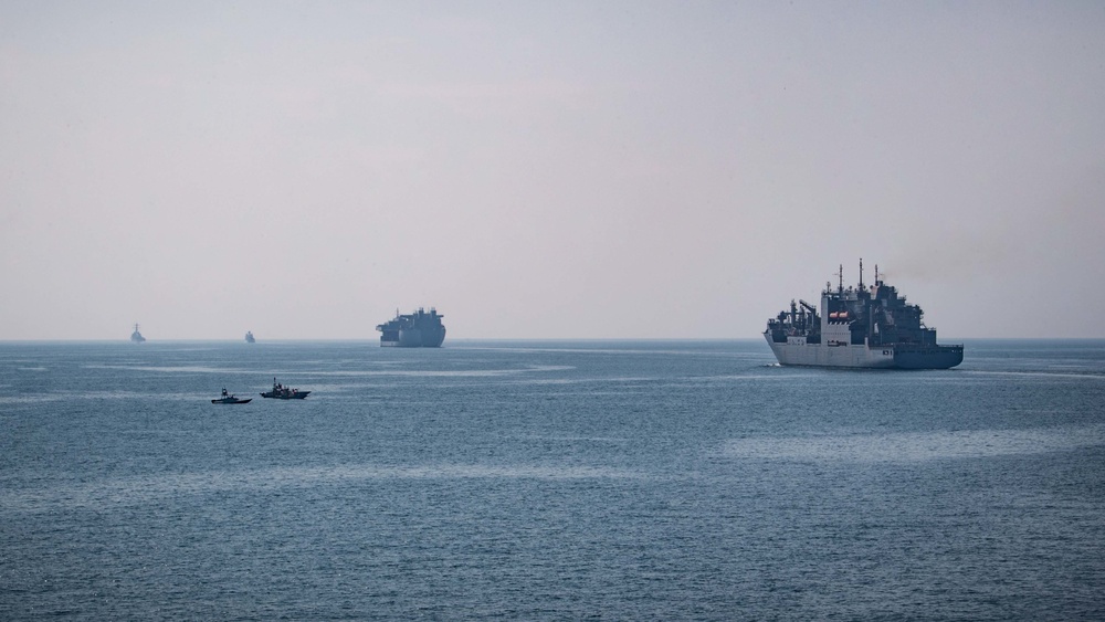 U.S. Navy ships transit Strait of Hormuz