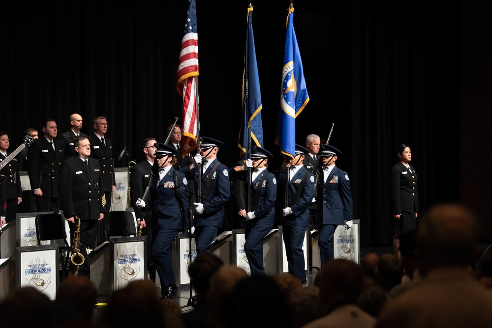 The U.S. Navy Band Commodores jazz ensemble performs in Clover