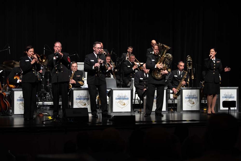 The U.S. Navy Band Commodores jazz ensemble performs in Clover