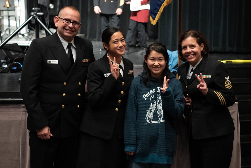 The U.S. Navy Band Commodores jazz ensemble performs in Clover