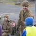 U.S. Marines interact with Norwegian children during Trident Juncture 18