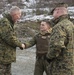 Lt. Gen. Mark A. Brilakis visits with U.S. Marines during Exercise Trident Juncture 18