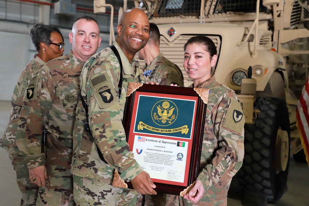 401st Army Field Support Battalion Afghanistan bid farewell to the 20th Detachment, with Award Ceremony and Organizational Day in Bagram Afghanistan