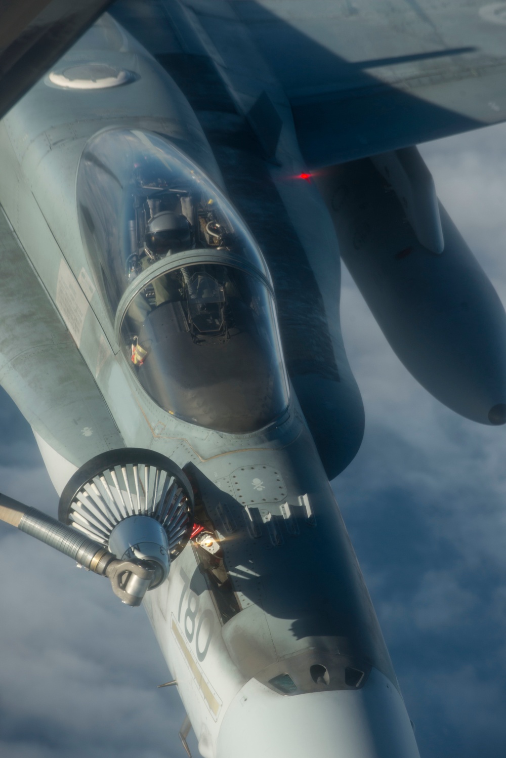 A Bloody Hundredth KC-135 refuels Finnish, Canadian F-18s for Exercise Trident Juncture 18