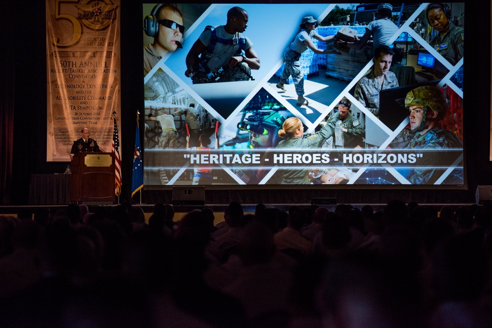 Gen. Lyons address Airmen during the Airlift/Tanker Association Symposium