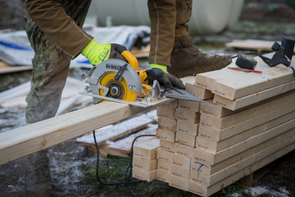 Seabees with 22nd NCR Build Camp Improvements in Voll, Norway