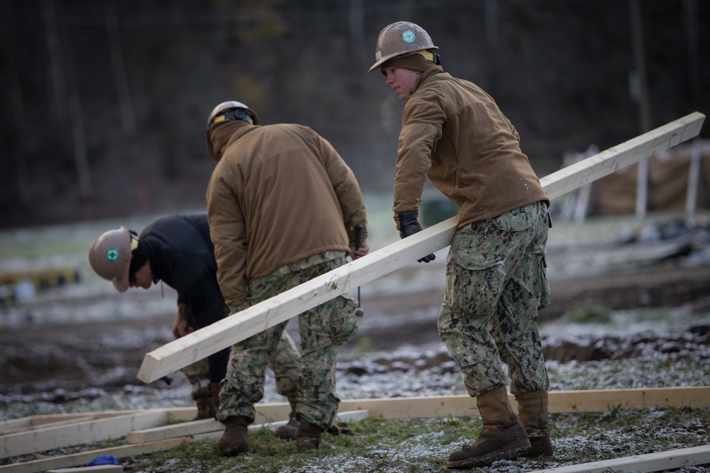 Seabees with 22nd NCR Build Camp Improvements in Voll, Norway