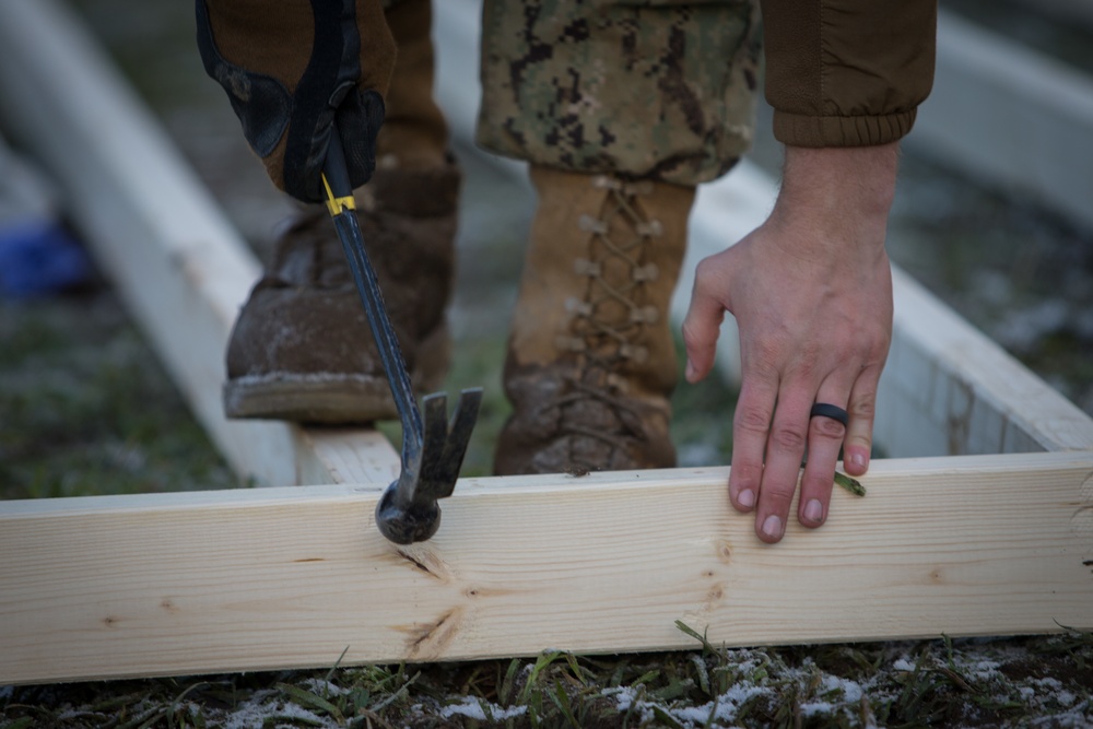 Seabees with 22nd NCR Build Camp Improvements in Voll, Norway