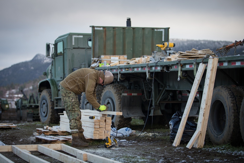 Seabees with 22nd NCR Build Camp Improvements in Voll, Norway