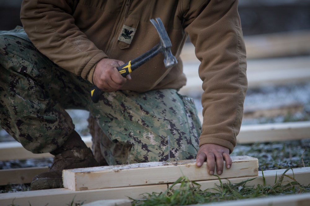 Seabees with 22nd NCR Build Camp Improvements in Voll, Norway