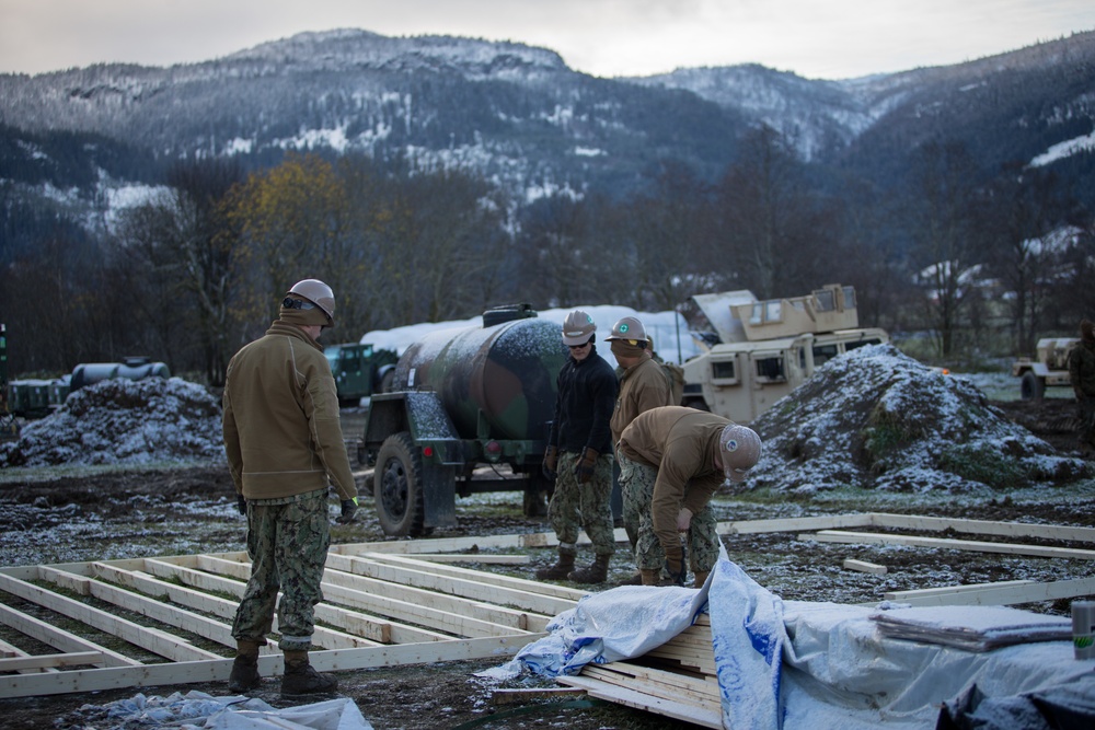 Seabees with 22nd NCR Build Camp Improvements in Voll, Norway