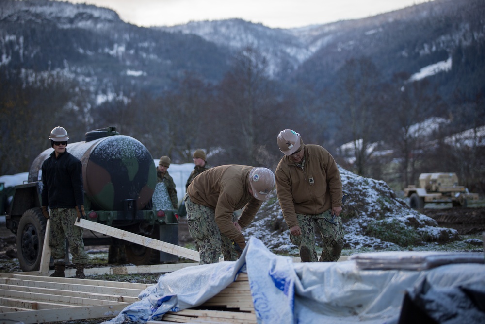 Seabees with 22nd NCR Build Camp Improvements in Voll, Norway