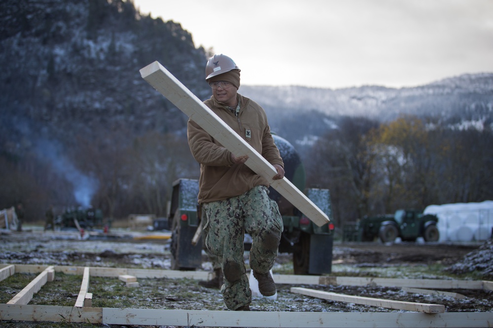 Seabees with 22nd NCR Build Camp Improvements in Voll, Norway