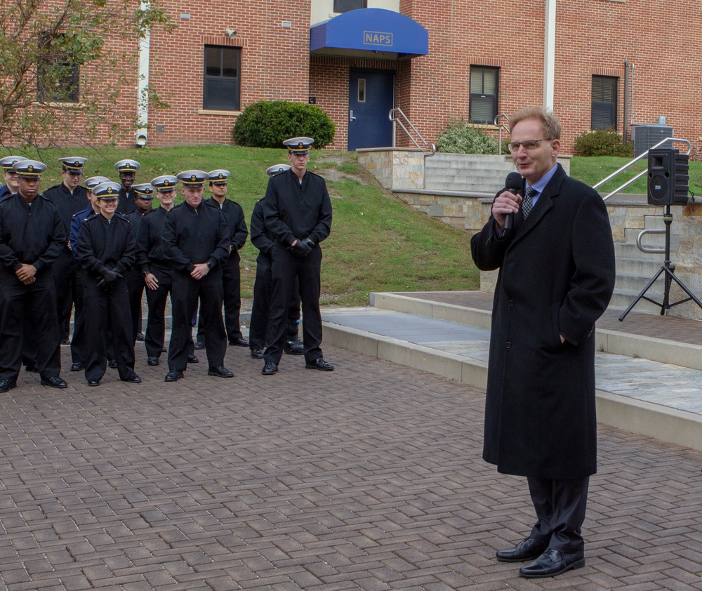 The Honorable Thomas B. Modly, Under Secretary of the Navy speaks with Naval Academy Preparatory School (NAPS)