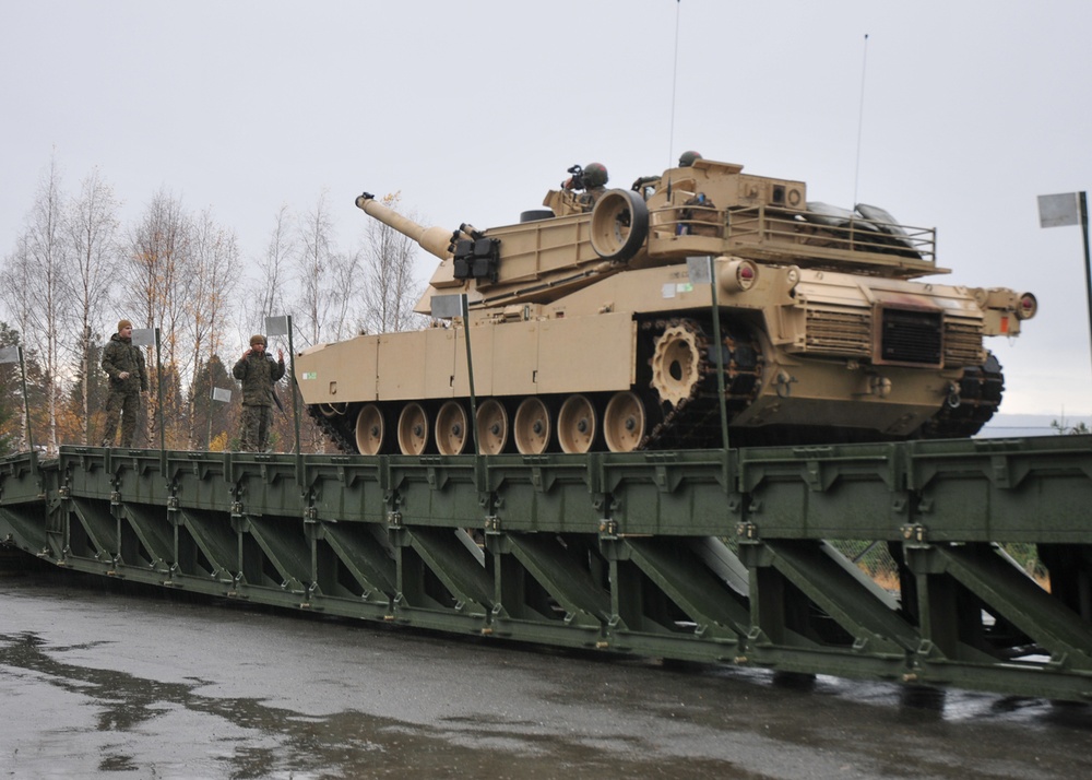 M1 Abrams tanks tests the capacity of Medium Girder Bridge