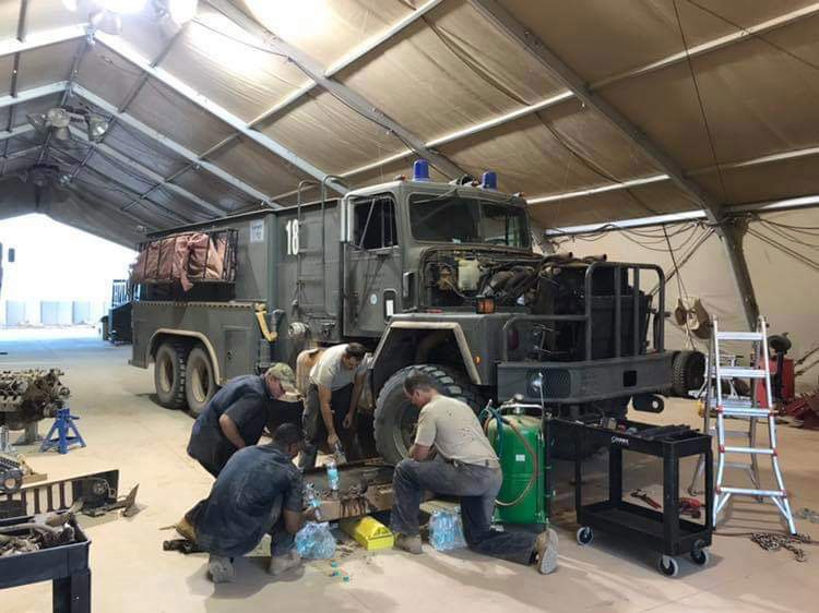 724th EABS vehicle maintainers revive fire truck