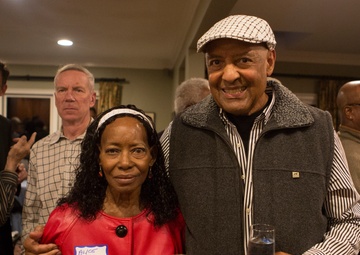 Sgt. Maj. Canley poses with guests for photos