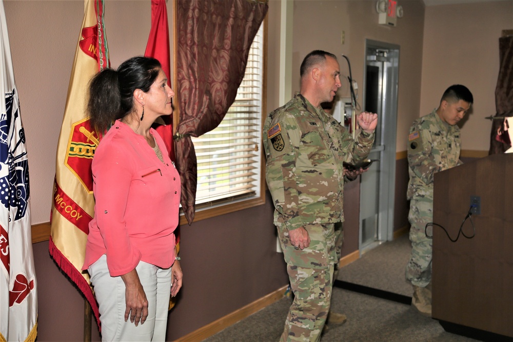 Fort McCoy members presented with 2-star commander's coin during ceremony