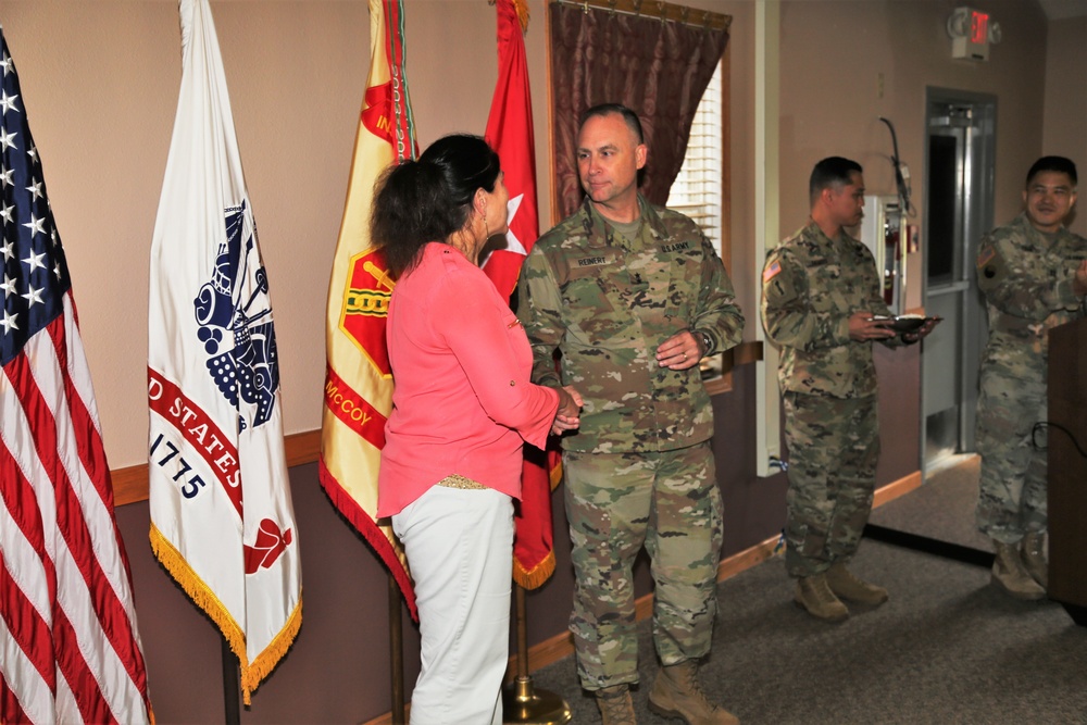 Fort McCoy members presented with 2-star commander's coin during ceremony