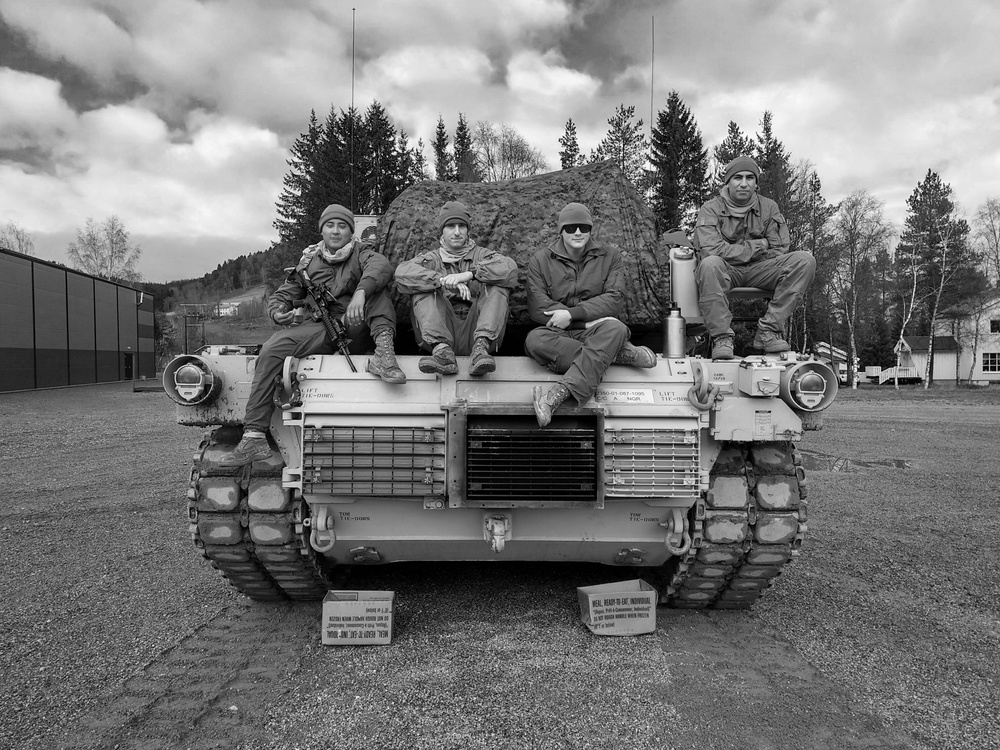 Photo illustration of Tankers from 2nd Tank Battalion, 2nd Marine Division kicking off Trident Juncture 18 in Norway