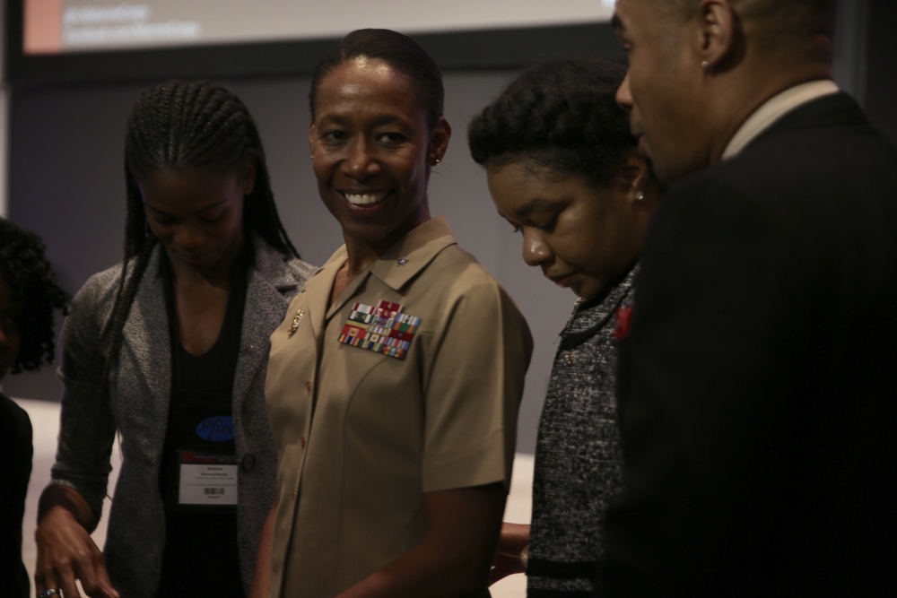 Marines share leadership skills at TMCF